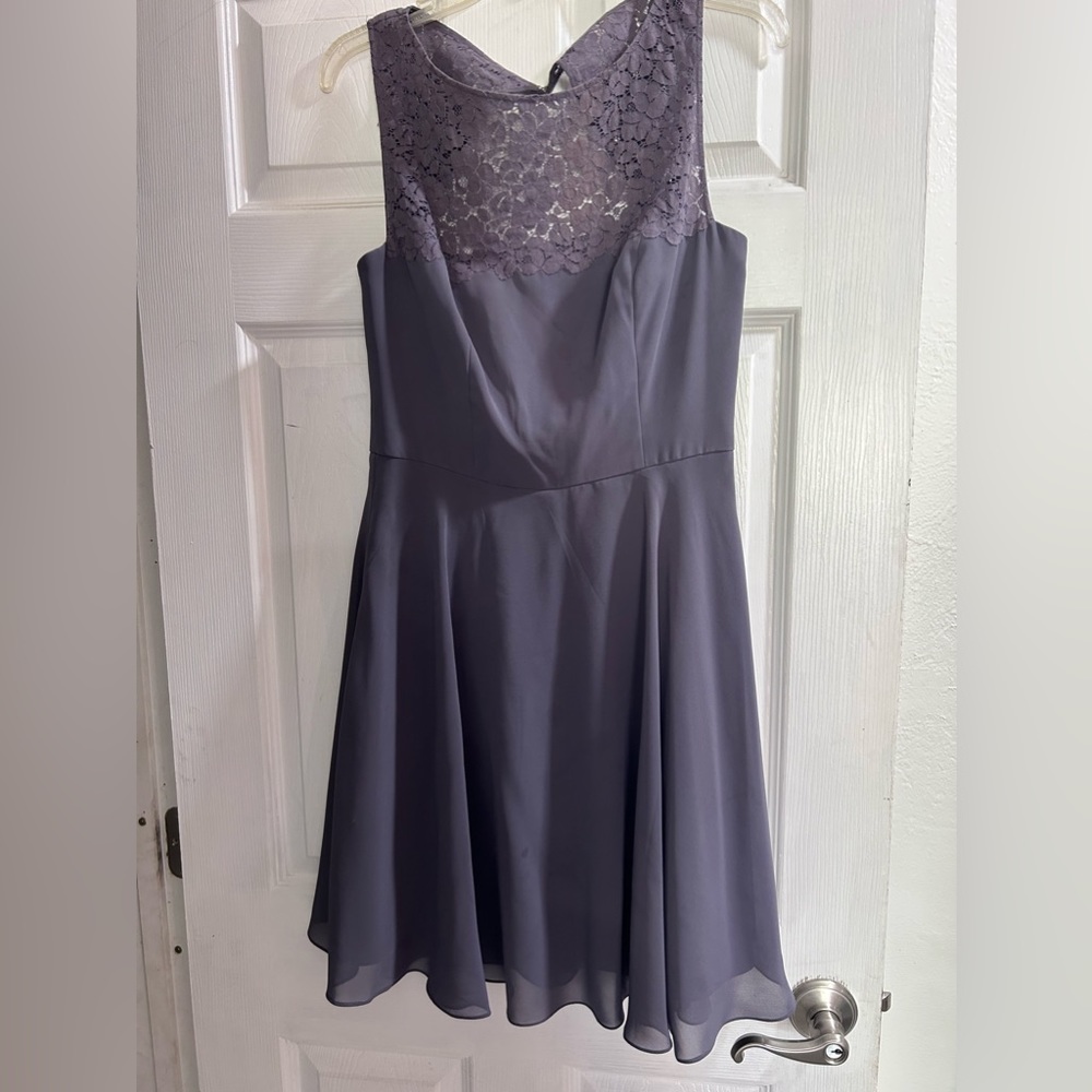 Jasmine Brand Size 8 Purple/Gray Dress Lace Accents Sundress Or Formal dress